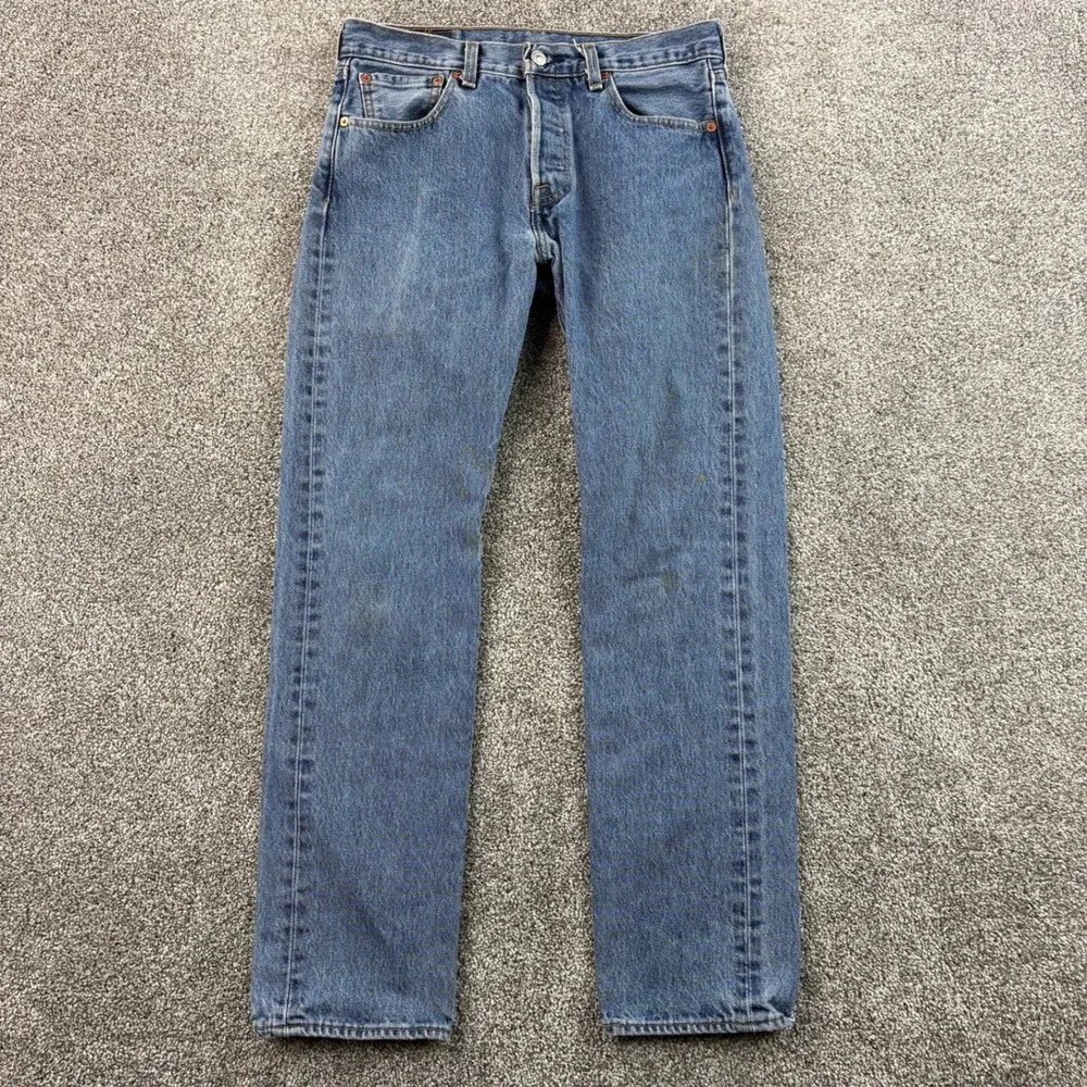 Levi's 501 Jeans Mens 29x30 Blue Button Fly Cotton Straight Denim Original
